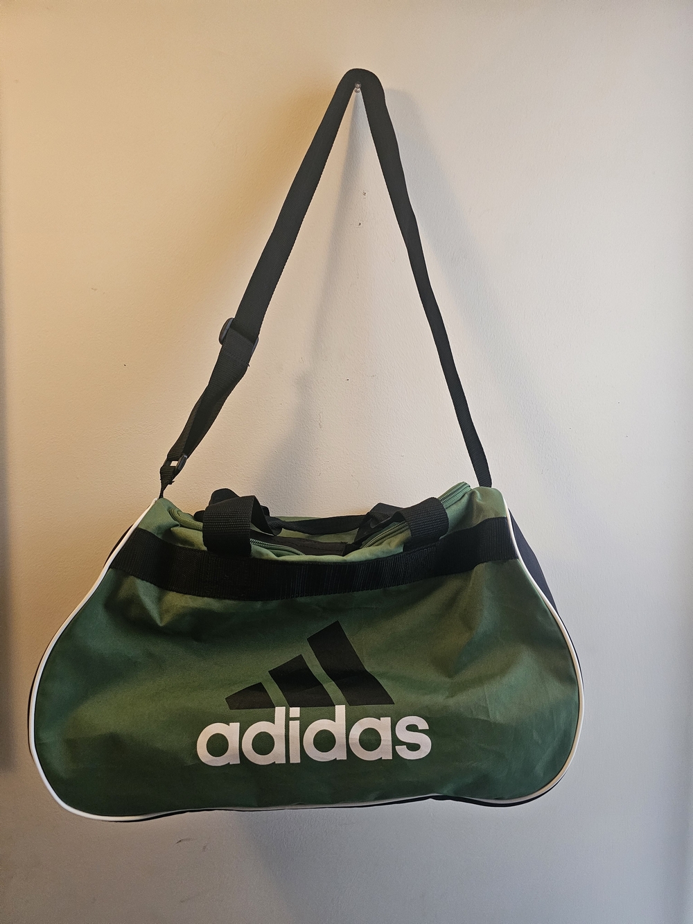 adidas Green Travel Duffel Bag with Logo